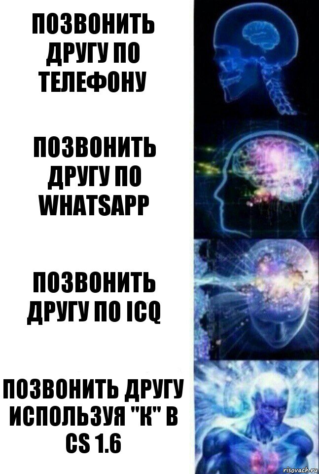 позвонить другу по телефону позвонить другу по WhatsApp позвонить другу по ICQ позвонить другу используя "К" в CS 1.6, Комикс  Сверхразум