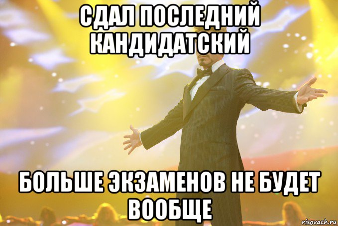 сдал последний кандидатский больше экзаменов не будет вообще, Мем Тони Старк (Роберт Дауни младший)