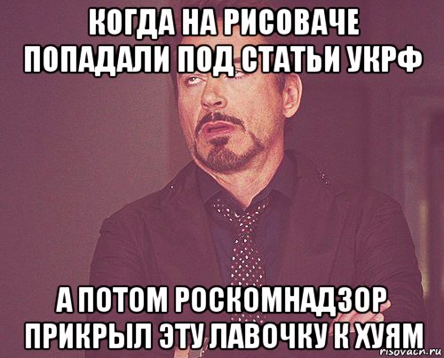 когда на рисоваче попадали под статьи укрф а потом роскомнадзор прикрыл эту лавочку к хуям, Мем твое выражение лица