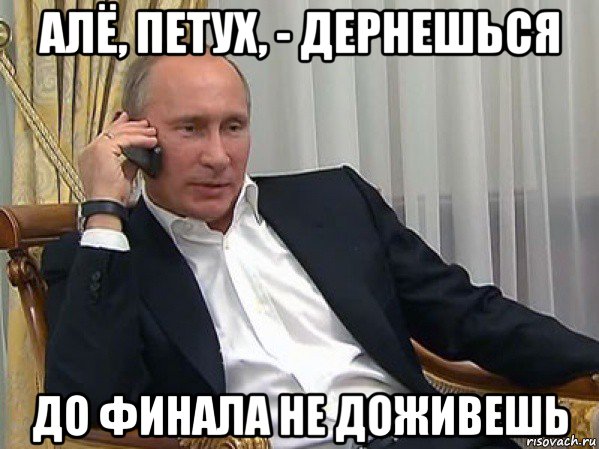 алё, петух, - дернешься до финала не доживешь, Мем Владимир путин звонит