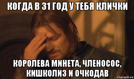 когда в 31 год у тебя клички королева минета, членосос, кишколиз и очкодав, Мем Закрывает лицо