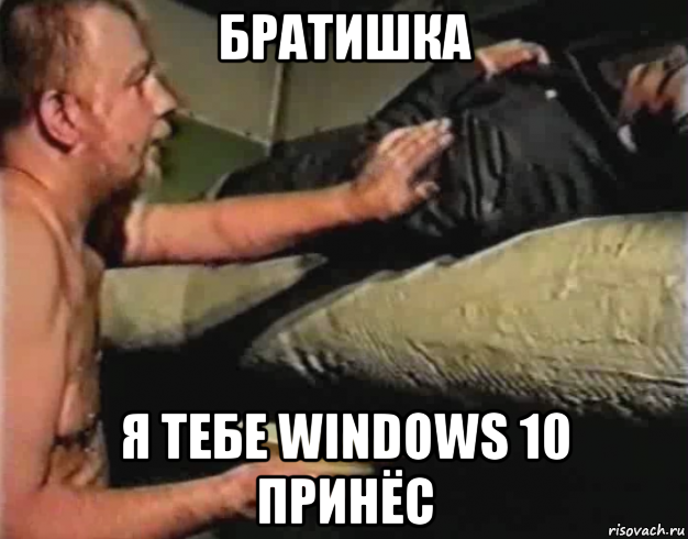 братишка я тебе windows 10 принёс, Мем Зеленый слоник