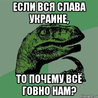 если вся слава украине, то почему всё говно нам?, Мем Филосораптор