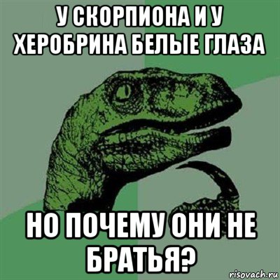 у скорпиона и у херобрина белые глаза но почему они не братья?, Мем Филосораптор