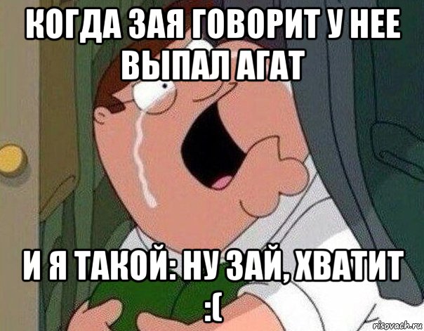 когда зая говорит у нее выпал агат и я такой: ну зай, хватит :(, Мем Гриффин плачет