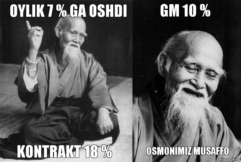 Oylik 7 % ga oshdi Kontrakt 18 % GM 10 % Osmonimiz musaffo, Комикс Мудрец-монах (4 зоны)