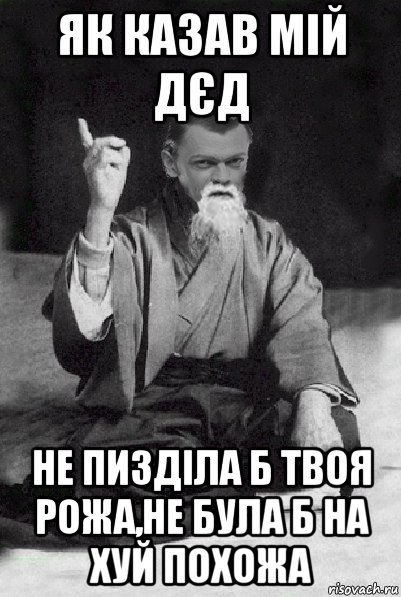 як казав мій дєд не пизділа б твоя рожа,не була б на хуй похожа, Мем Мудрий Виталька