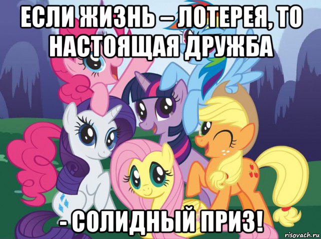 если жизнь – лотерея, то настоящая дружба - солидный приз!, Мем My little pony