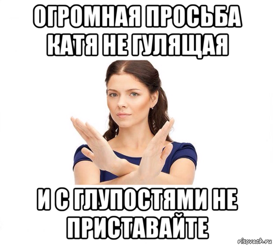 огромная просьба катя не гулящая и с глупостями не приставайте, Мем Не зовите