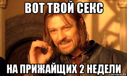 вот твой секс на прижайщих 2 недели, Мем Нельзя просто так взять и (Боромир мем)