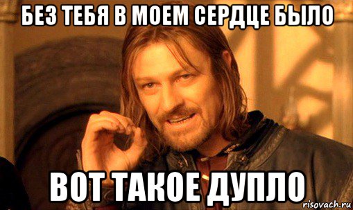 без тебя в моем сердце было вот такое дупло, Мем Нельзя просто так взять и (Боромир мем)