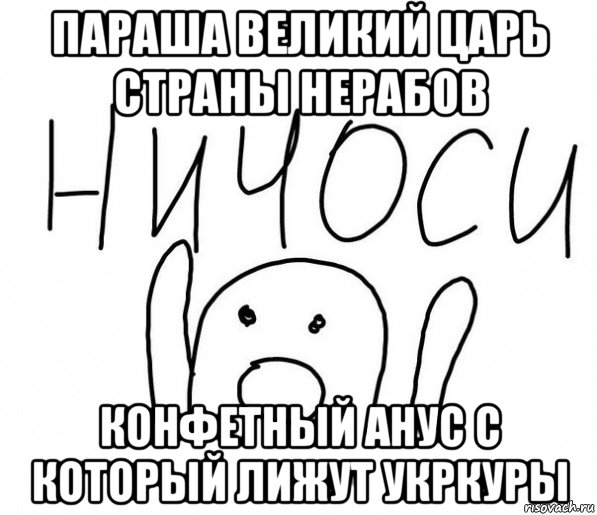 параша великий царь страны нерабов конфетный анус с который лижут укркуры, Мем  Ничоси