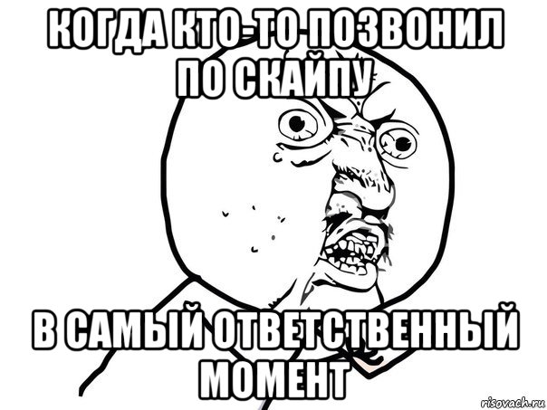 когда кто-то позвонил по скайпу в самый ответственный момент, Мем Ну почему (белый фон)