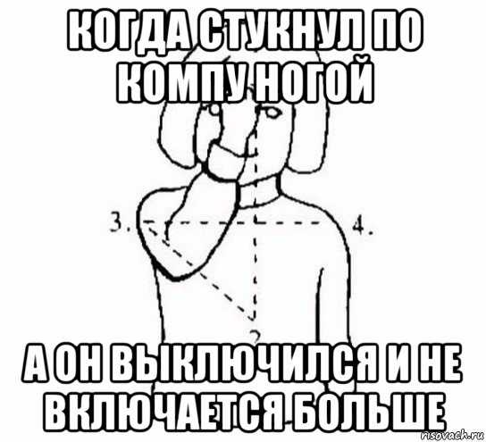 когда стукнул по компу ногой а он выключился и не включается больше, Мем  Перекреститься