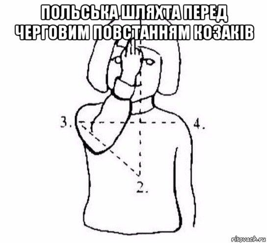 польська шляхта перед черговим повстанням козаків , Мем  Перекреститься