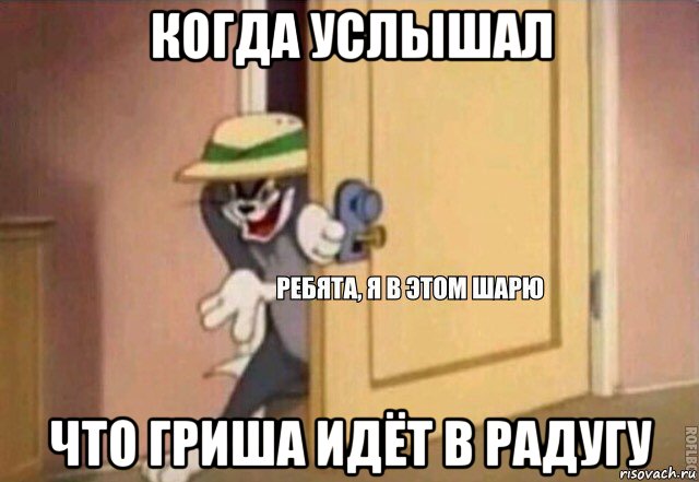 когда услышал что гриша идёт в радугу, Мем    Ребята я в этом шарю