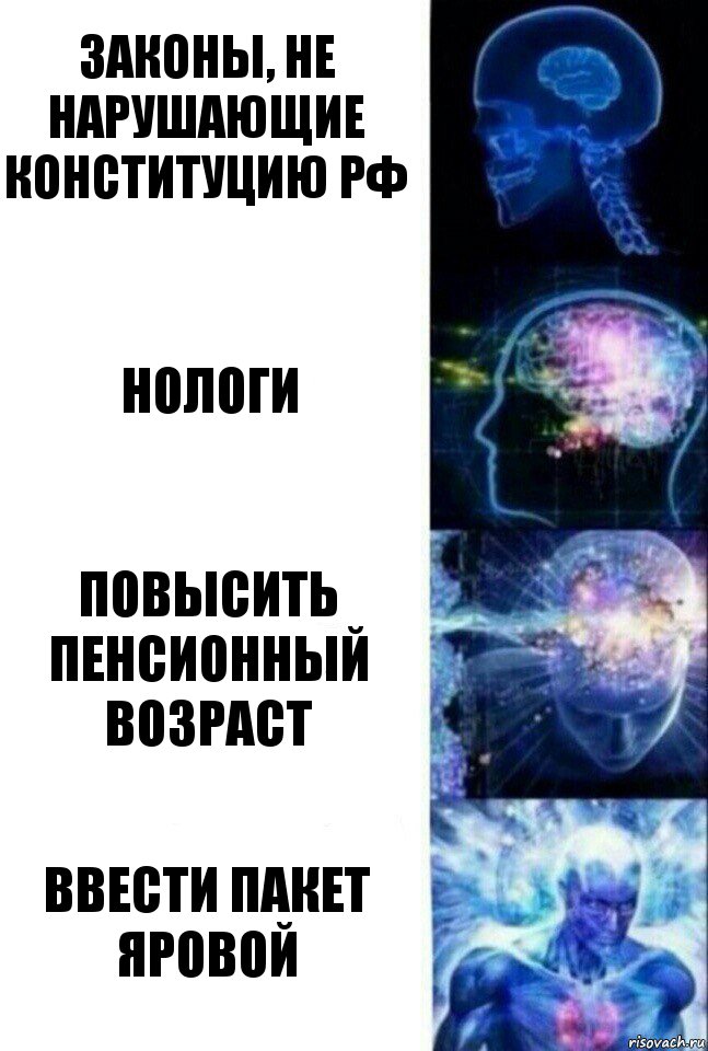 законы, не нарушающие конституцию РФ нологи повысить пенсионный возраст ввести пакет яровой, Комикс  Сверхразум