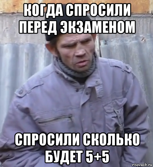 когда спросили перед экзаменом спросили сколько будет 5+5, Мем  Ты втираешь мне какую то дичь