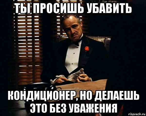 ты просишь убавить кондиционер, но делаешь это без уважения, Мем Дон Вито Корлеоне