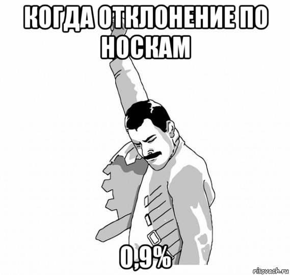 когда отклонение по носкам 0,9%