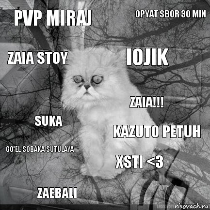 pvp miraj kazuto petuh iojik zaebali suka opyat sbor 30 min xSti <3 zaia stoy go'el sobaka sutulaya zaia!!!, Комикс  кот безысходность