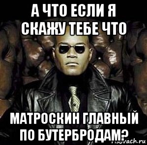 а что если я скажу тебе что матроскин главный по бутербродам?