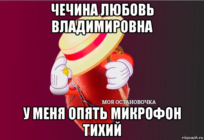 чечина любовь владимировна у меня опять микрофон тихий, Мем   Моя остановочка