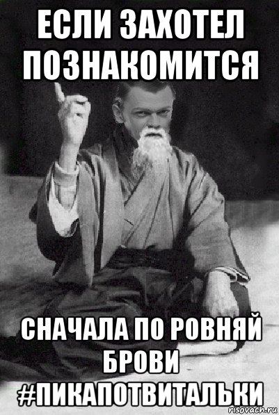 если захотел познакомится сначала по ровняй брови #пикапотвитальки, Мем Мудрий Виталька