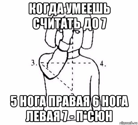 когда умеешь считать до 7 5 нога правая 6 нога левая 7 - п*сюн, Мем  Перекреститься