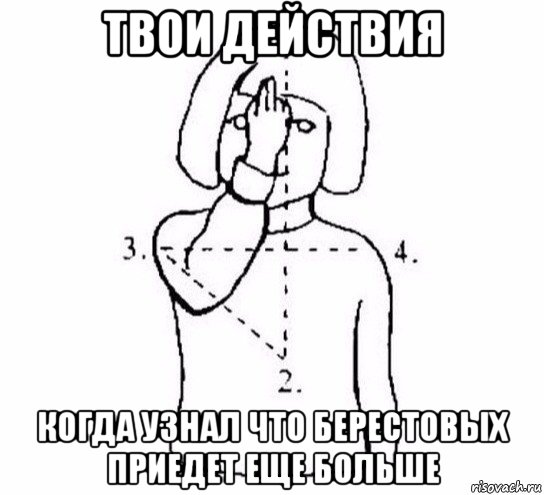 твои действия когда узнал что берестовых приедет еще больше, Мем  Перекреститься