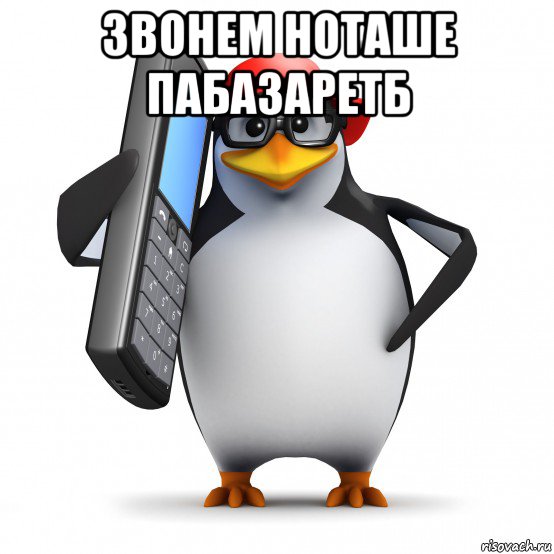 звонем ноташе пабазаретб , Мем   Пингвин звонит