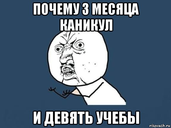 почему 3 месяца каникул и девять учебы, Мем  почему мем