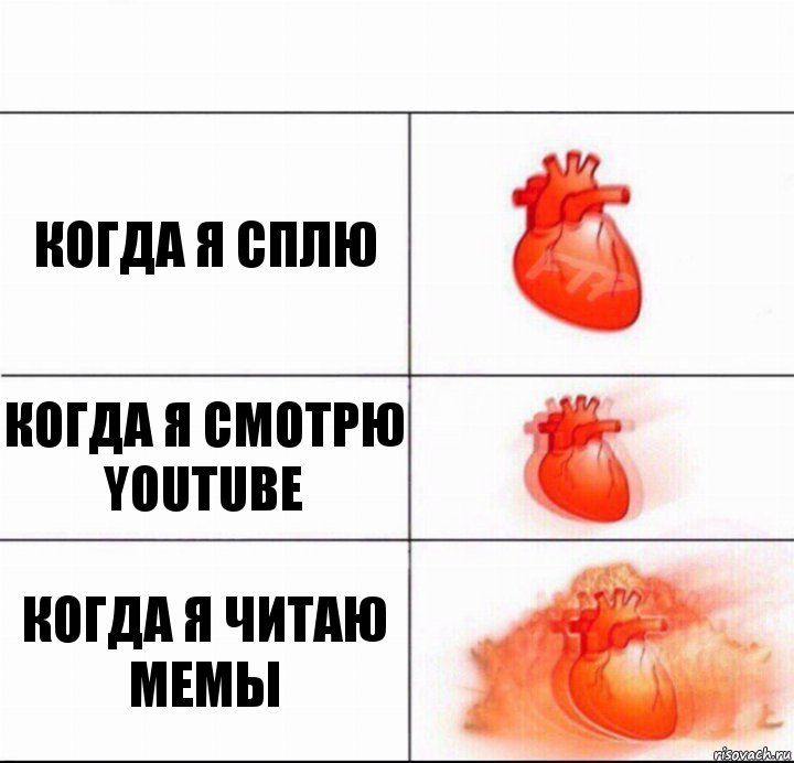 Когда я сплю Когда я смотрю YOUTUBE Когда я читаю мемы, Комикс  Расширяюшее сердце