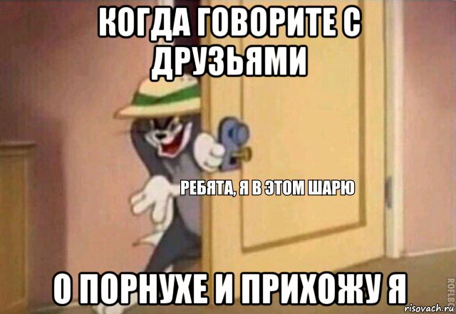 когда говорите с друзьями о порнухе и прихожу я, Мем    Ребята я в этом шарю