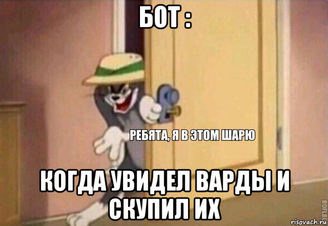 бот : когда увидел варды и скупил их, Мем    Ребята я в этом шарю