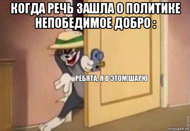 когда речь зашла о политике непобедимое добро : , Мем    Ребята я в этом шарю