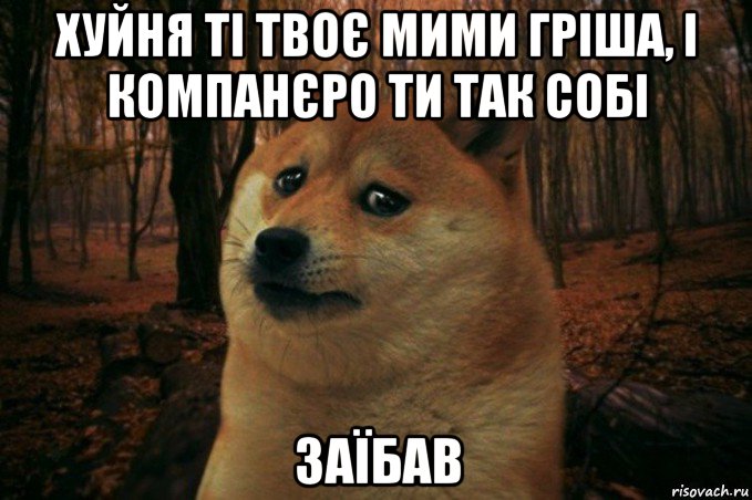 хуйня ті твоє мими гріша, і компанєро ти так собі заїбав