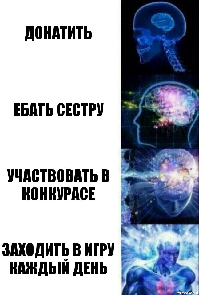 донатить ебать сестру участвовать в конкурасе заходить в игру каждый день, Комикс  Сверхразум