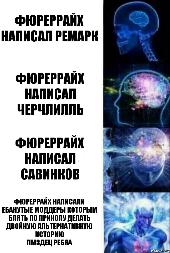 Фюреррайх написал Ремарк Фюреррайх написал Черчлилль Фюреррайх написал Савинков фюреррайх написали ебанутые моддеры которым блять по приколу делать ДВОЙНУЮ альтернативную историю
ПМЗДЕЦ ребяа, Комикс  Сверхразум