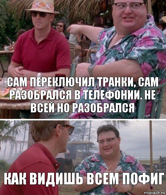 сам переключил транки, сам разобрался в телефонии. Не всей но разобрался Как видишь всем пофиг