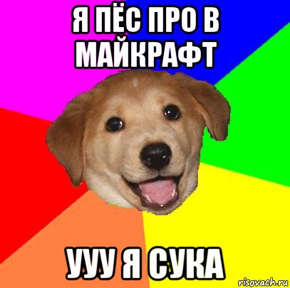 я пёс про в майкрафт ууу я сука, Мем Advice Dog