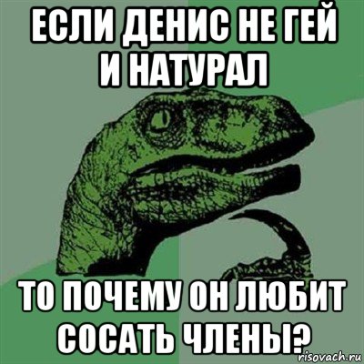 если денис не гей и натурал то почему он любит сосать члены?, Мем Филосораптор