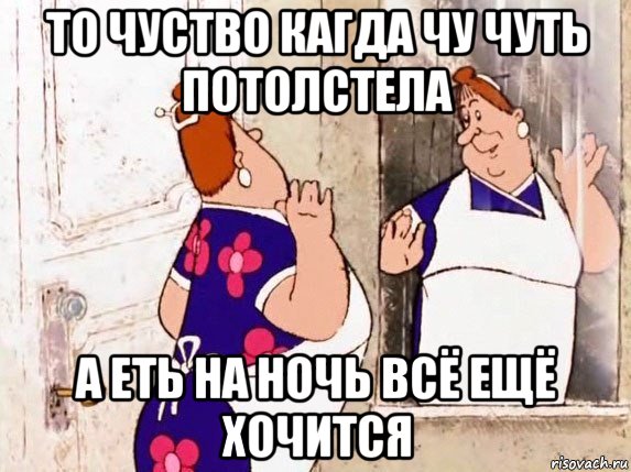 то чуство кагда чу чуть потолстела а еть на ночь всё ещё хочится