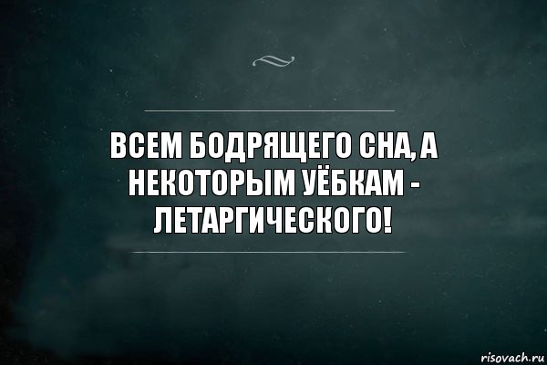 Всем бодрящего сна, а некоторым уёбкам - летаргического!, Комикс Игра Слов