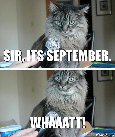 Sir, its september. WHAAATT!, Комикс  кот с микрофоном