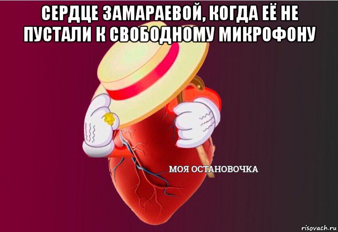 сердце замараевой, когда её не пустали к свободному микрофону , Мем   Моя остановочка