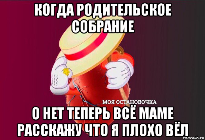 когда родительское собрание о нет теперь всё маме расскажу что я плохо вёл, Мем   Моя остановочка