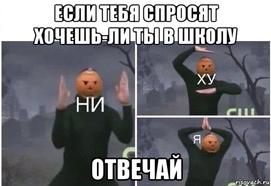 если тебя спросят хочешь-ли ты в школу отвечай, Мем  Ни ху Я