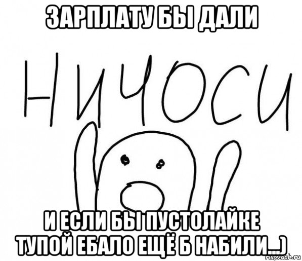 зарплату бы дали и если бы пустолайке тупой ебало ещё б набили...), Мем  Ничоси