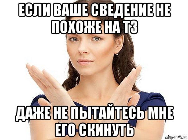 если ваше сведение не похоже на тз даже не пытайтесь мне его скинуть, Мем Огромная просьба